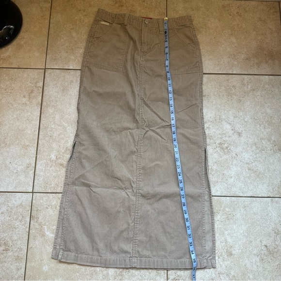 Women’s Corduroy Tan/ Khaki UnionBay Maxi Skirt Size S/7 Long Side Slits - Picture 8 of 10